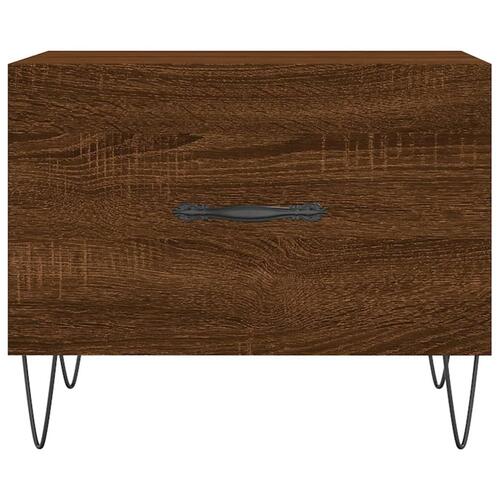 Sofaborde 2 stk. 50x50x40 cm konstrueret træ brun egetræsfarve