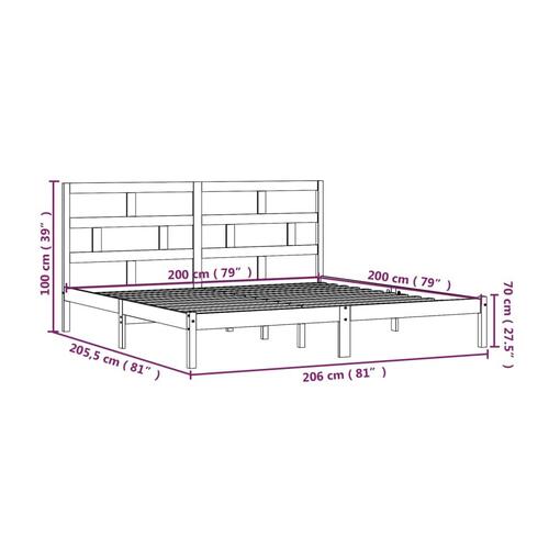 Sengeramme 200x200 cm massivt fyrretræ