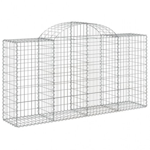 Buede gabionkurve - 10 stk. 200×50×100/120 cm i galvaniseret jern