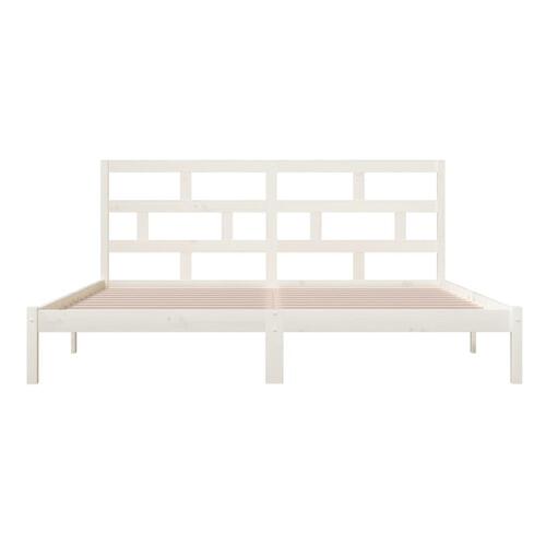 Sengeramme 200x200 cm massivt fyrretræ hvid