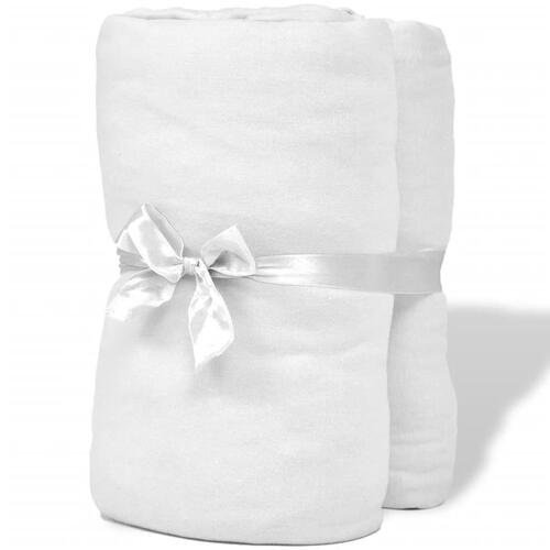 Tilpasset lagen til madras 2 stk. 140 x 200 - 160 x 200 cm bomuldsjersey hvid