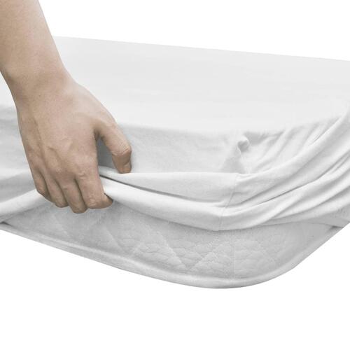 Tilpasset lagen til madras 2 stk. 140 x 200 - 160 x 200 cm bomuldsjersey hvid