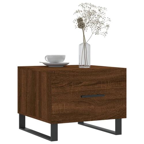 Sofaborde 2 stk. 50x50x40 cm konstrueret træ brun egetræsfarve