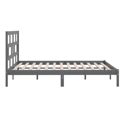 Sengeramme 200x200 cm massivt fyrretræ grå