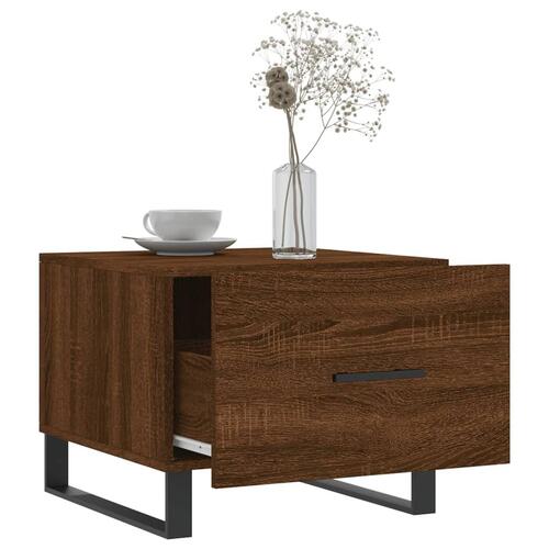 Sofaborde 2 stk. 50x50x40 cm konstrueret træ brun egetræsfarve
