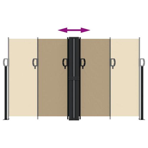 Sammenrullelig sidemarkise 140x600 cm beige