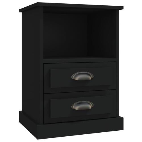 Sengeborde 2 stk. 43x36x60 cm sort
