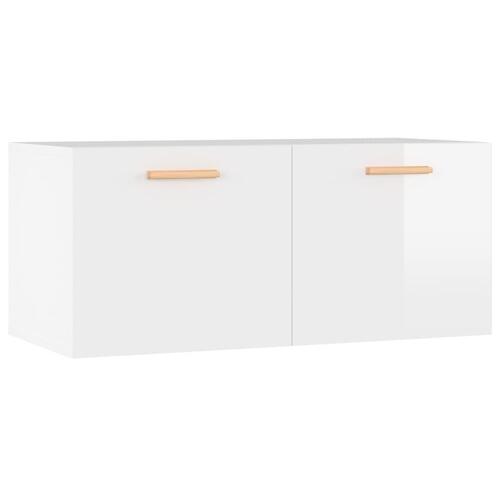 Vægskab 80x35x36,5 cm konstrueret træ hvid højglans
