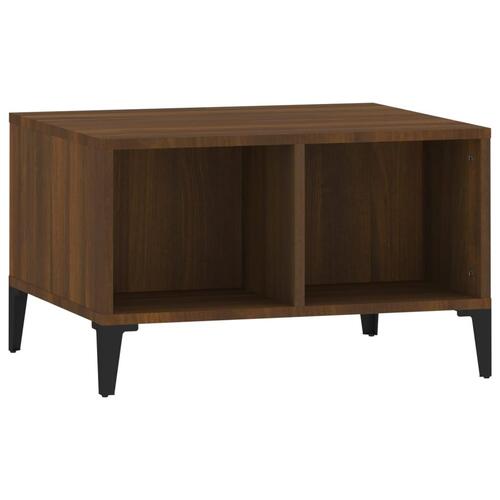 Sofabord 60x50x36,5 cm konstrueret træ brun egetræsfarve