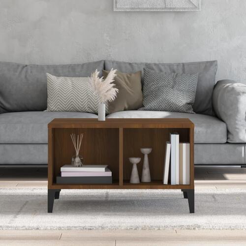 Sofabord 60x50x36,5 cm konstrueret træ brun egetræsfarve