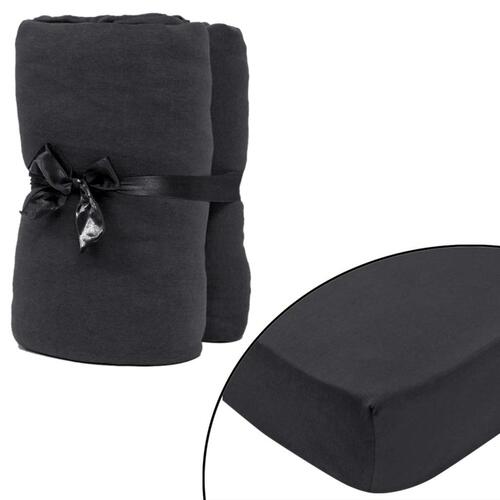 Tilpasset lagen til madras 2 stk. 180 x 200 - 200 x 220 cm bomuldsjersey