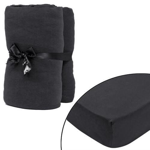 Tilpasset lagen til madras 2 stk. 180 x 200 - 200 x 220 cm bomuldsjersey