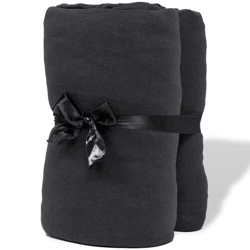 Tilpasset lagen til madras 2 stk. 180 x 200 - 200 x 220 cm bomuldsjersey