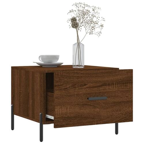 Sofaborde 2 stk. 50x50x40 cm konstrueret træ brun egetræsfarve