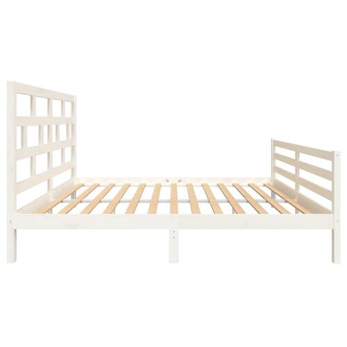 Sengeramme 150x200 cm King Size massivt fyrretræ hvid