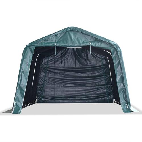 Flytteligt læskur til husdyr PVC 550 g/m² 3,3x4,8 m mørkegrøn