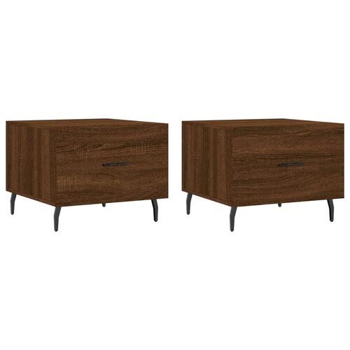 Sofaborde 2 stk. 50x50x40 cm konstrueret træ brun egetræsfarve