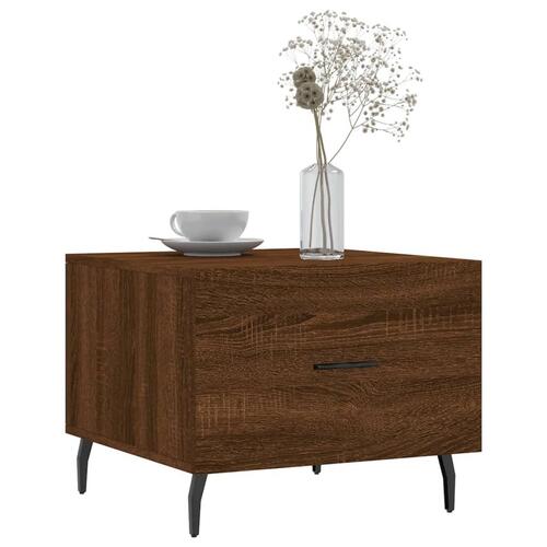 Sofaborde 2 stk. 50x50x40 cm konstrueret træ brun egetræsfarve