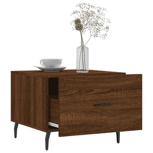 Sofaborde 2 stk. 50x50x40 cm konstrueret træ brun egetræsfarve