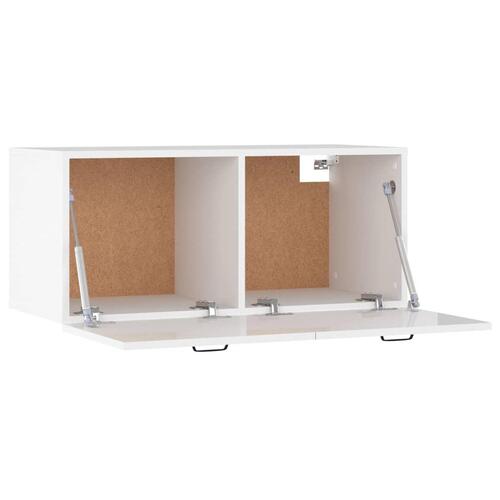 Vægskab 80x36,5x35 cm konstrueret træ hvid højglans
