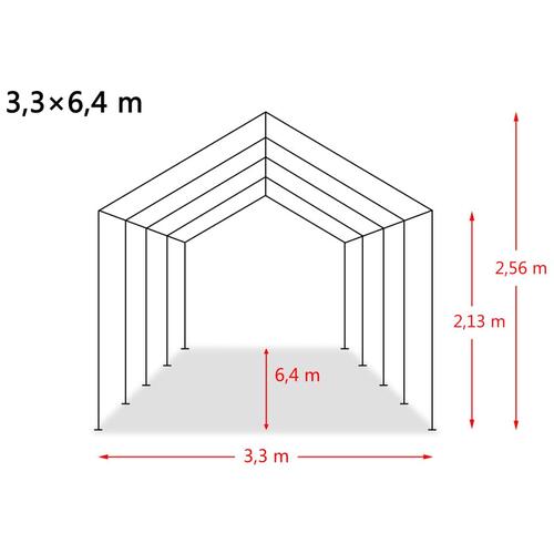 Flytteligt læskur til husdyr PVC 550 g/m² 3,3x6,4 m mørkegrøn