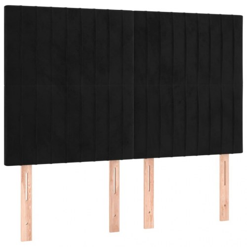 Kontinentalseng med madras 140×190 cm - fløjl, sort
