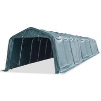 Flytteligt læskur til husdyr PVC 550 g/m² 3,3x16 m mørkegrøn