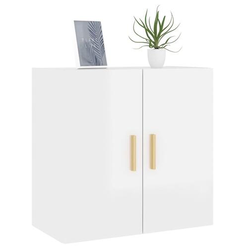 Vægskab 60x30x60 cm konstrueret træ hvid højglans