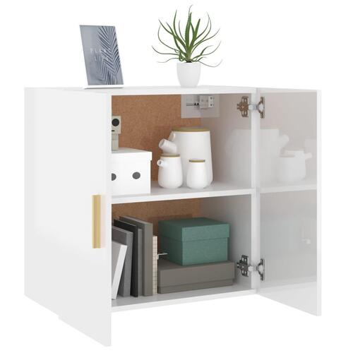 Vægskab 60x30x60 cm konstrueret træ hvid højglans