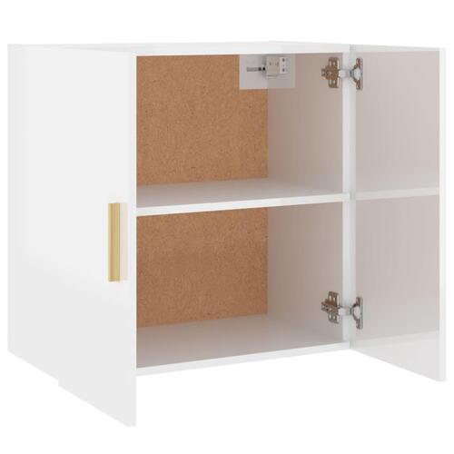 Vægskab 60x30x60 cm konstrueret træ hvid højglans