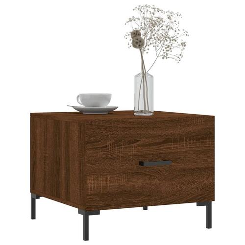 Sofaborde 2 stk. 50x50x40 cm konstrueret træ brun egetræsfarve