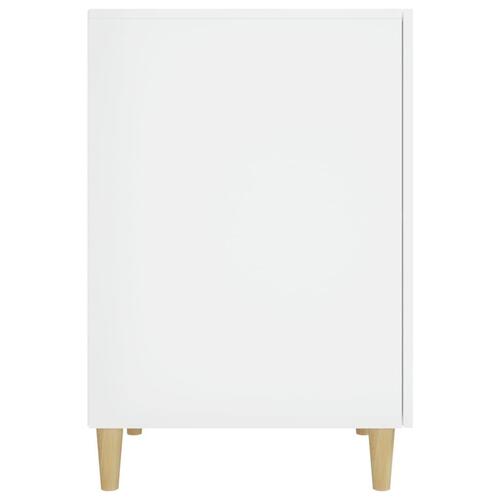 Skrivebord 140x50x75 cm konstrueret træ hvid højglans