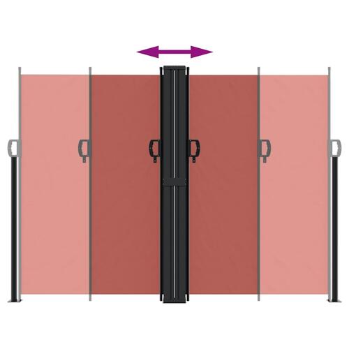 Sammenrullelig sidemarkise 180x600 cm terrakotta