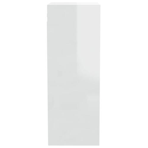 Vægskab 34,5x32,5x90 cm konstrueret træ hvid højglans