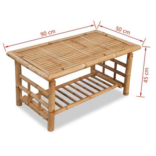 Sofabord bambus 90x50x45 cm