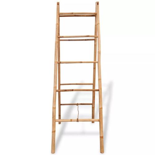 Dobbelt håndklædestige med 5 ribbe i bambus 50x160 cm