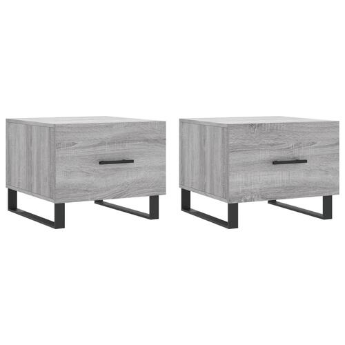 Sofaborde 2 stk. 50x50x40 cm konstrueret træ grå sonoma-eg