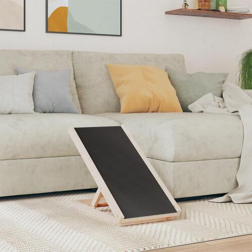 Hunderampe 70x35 cm massivt fyrretræ grå