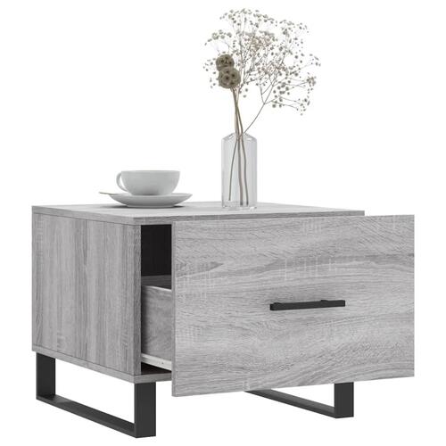 Sofaborde 2 stk. 50x50x40 cm konstrueret træ grå sonoma-eg