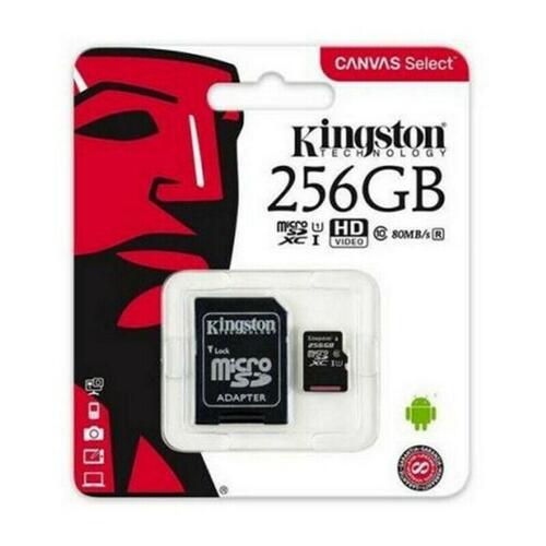 MicroSD-kort Kingston Canvas Select Plus 256 GB med SD-adapter - 100 MB/s