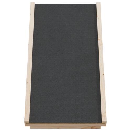 Hunderampe 70x35 cm massivt fyrretræ grå