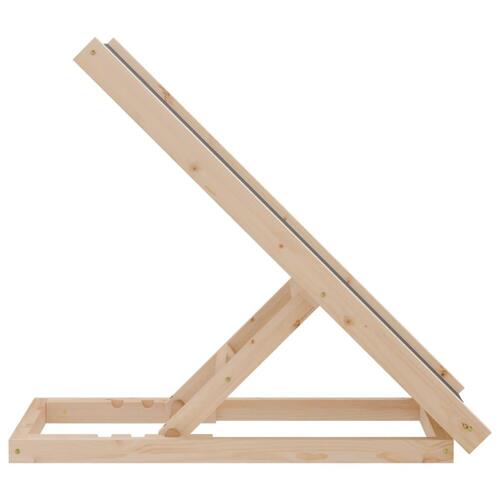 Hunderampe 70x35 cm massivt fyrretræ grå