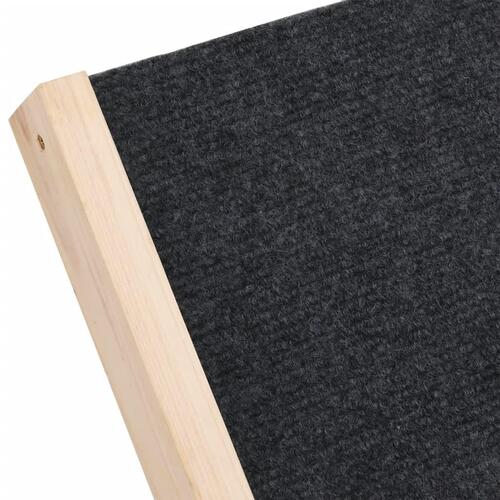 Hunderampe 70x35 cm massivt fyrretræ grå