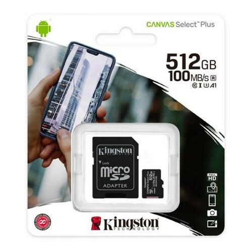 MicroSD-kort Kingston Canvas Select Plus 256 GB med SD-adapter - 100 MB/s
