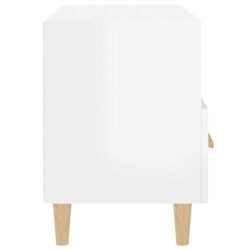 Tv-bord 80x36x50 cm konstrueret træ hvid højglans