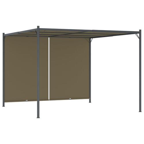 Pergola med tilbagetrækkeligt tag 3x3 m 180 g/m² gråbrun
