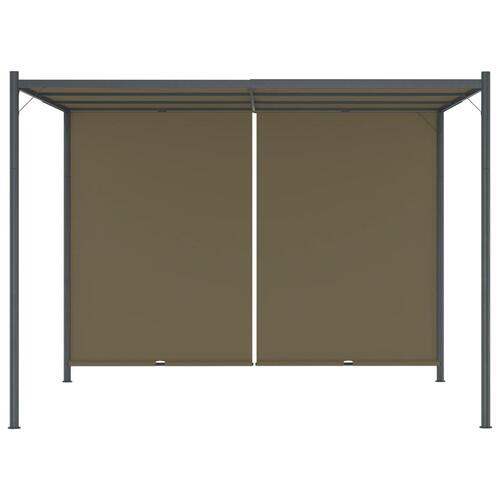 Pergola med tilbagetrækkeligt tag 3x3 m 180 g/m² gråbrun
