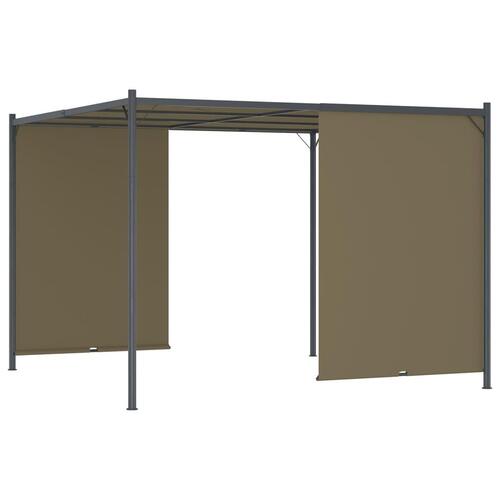 Pergola med tilbagetrækkeligt tag 3x3 m 180 g/m² gråbrun