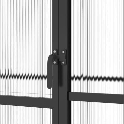 Drivhus med fundamentramme 6,43 m² aluminium antracitgrå
