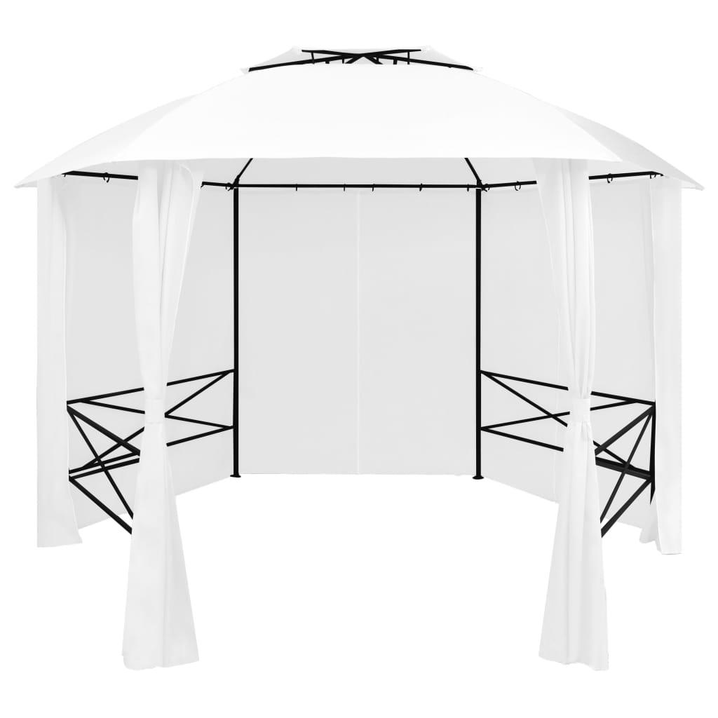 Havetelt med gardiner 360x312x265 cm 180 g/m² hvid